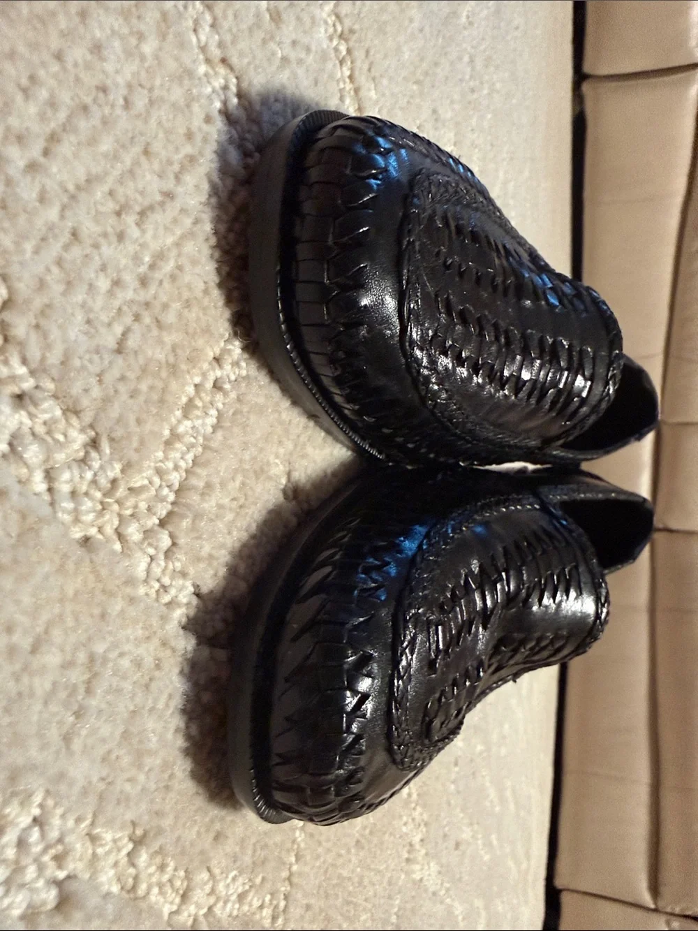 Ipanema Black Woven Leather Flats